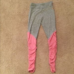 Gray and pink justice leggings.
